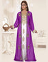 V neck Jacket Style embroidered kaftan